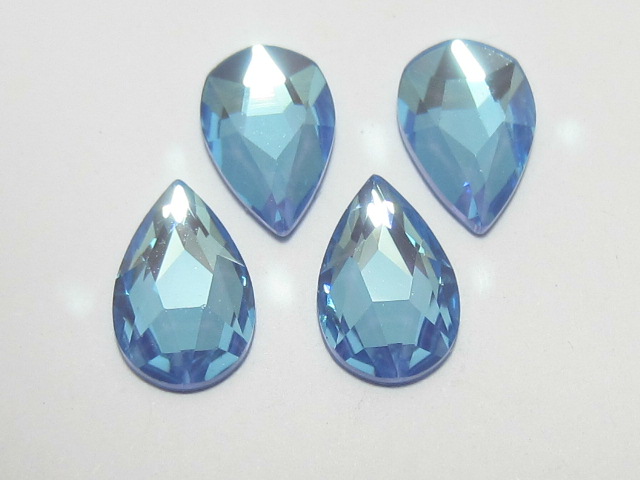 12pcs. PEAR 8X5mm CRYSTAL OCEAN DeLITE FLATBACK European Rhinestones